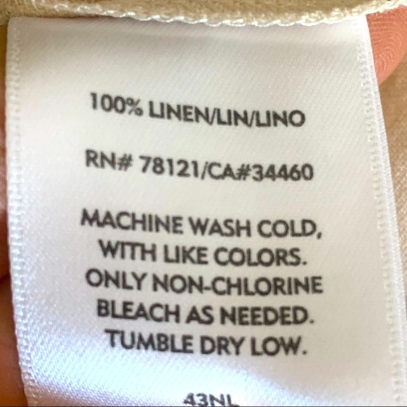 EILEEN FISHER 100% Linen Button Up Sleeveless Top Tunic Beige Sand Summer Size S - Picture 3 of 16